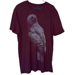 Wizarding World of Harry Potter Universal Studios Maroon Hedwig Owl Tee Size XL